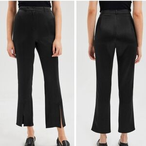 🆕 Lattelier Silk Front Slit Trousers in Black